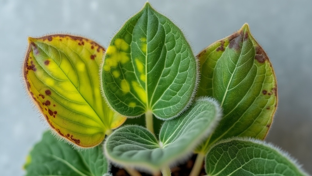 Diferentes problemas en hojas de violeta africana